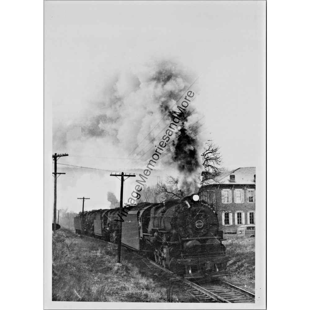Vintage Pennsylvania Railroad PR - 4595 Steam Locomotive 5"X7" Real Photo T2-156